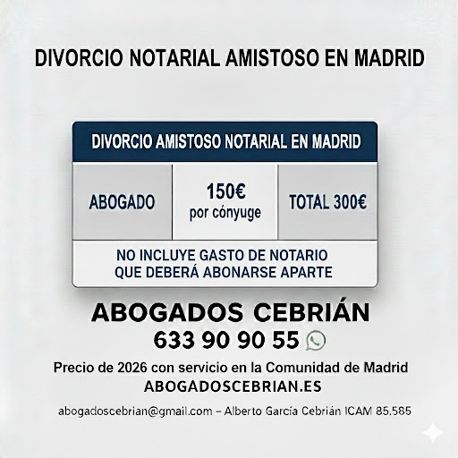 Precio Divorcio Notarial 2026